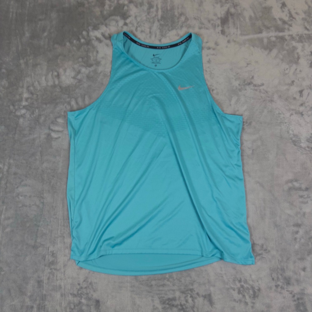 Nike Stride Tank Top Mens XL Teal Dri-FIT ADV Running Singlet Sleeveless Shirt
